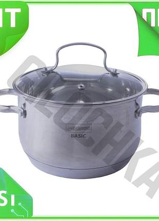 Ve кастрюля нержавеющая maestro 3,9 new version л для запекания с термоаккумулирующим дном и стеклянно n6w_ver