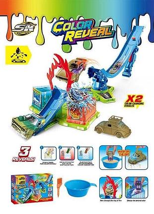 Sk 774 s (24) автопарковка з двома кольоровими автомобілями та водяними аксесуарами