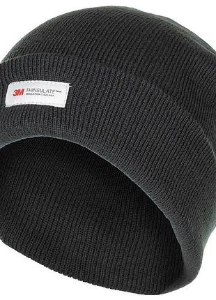 Синяя шапка флисовая с отворотом pro company 3m thinsulate темно сіра