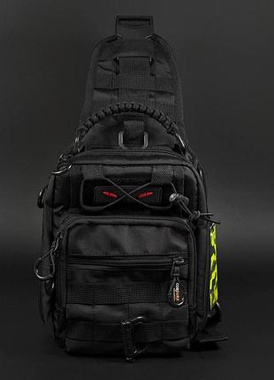 Тактическая сумка-рюкзак через плечо 7л цвет черный