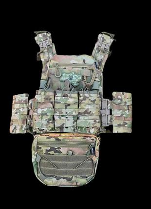 Плитоноска v10 + напашник та тройний підсумок олива