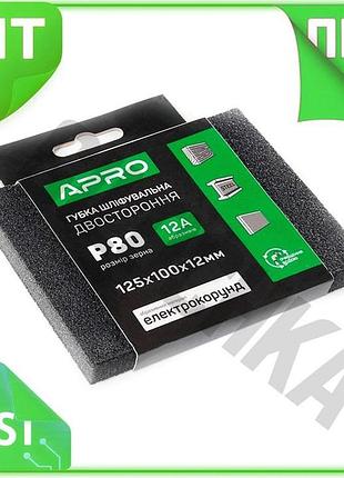 Ve губка шліфувальна apro p80 new version 125x100x12мм для обробки поверхонь затирання шліфувальний ел n6w_ver