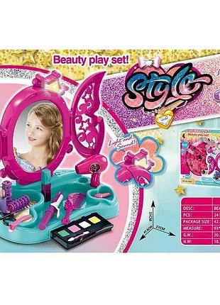 Детское зеркало kl 4085 с подсветкой, звуковыми эффектами и феном, 24 элемента