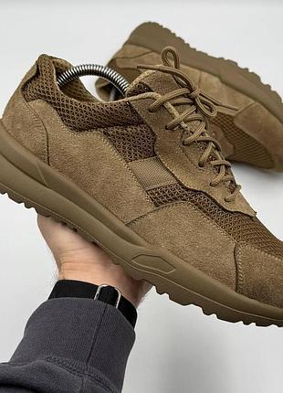 Кроссовки тактические летние кожаные вставки 3d сетка койот 38