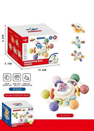 Развлекательный спиннер 6246 e с тремя звуковыми элементами и мягкими прорезывателями