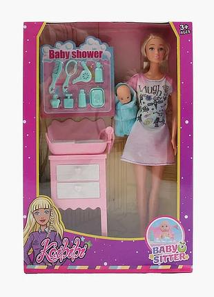 Игрушечный пупс wg 245 (72/2) с пеленальным столиком и ванной, съемный гардероб, подвижные части, комплект в