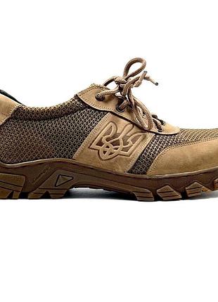 Тактические летние кожаные кроссовки вставки 3d сетка койот 45