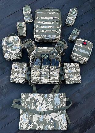 Плитоноска швидкого скидання gen.9 + 8 підсумків та каремат піксель піксель