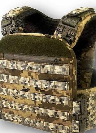 Плитоноска gen 7 под плиты 25*30 + 9 подсумок пиксель