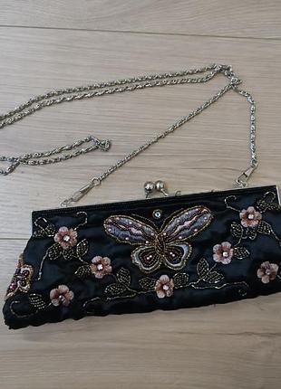 Женская эксклюзивная сумка/клач вышитая бисером