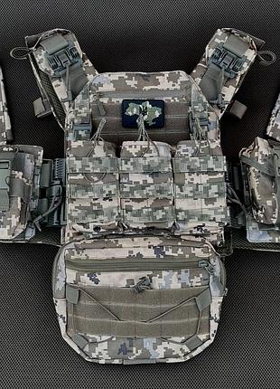 Плитоноска gen.9 + 6 подсумков и шернони пиксель мультикам