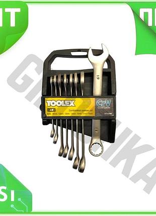 Ve набор ключей рожково-накидных toolex new version 8шт 8-19мм для ремонта и обслуживания авто гаечные n6w_ver