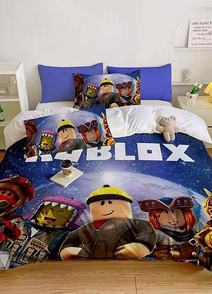 Постельное белье 3d полуторное из микросатина roblox №2 31426 150х215 см 70х70 см