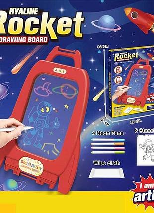 Детский мольберт d 1237 (120/2) с набором маркеров, шаблонов и наклеек, в коробке