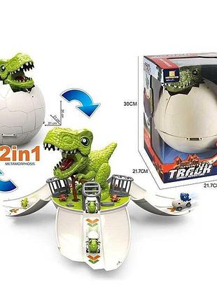 Гоночний автотрек lt 045 “динозавр” з 4 машинками, звук і світло, у коробці