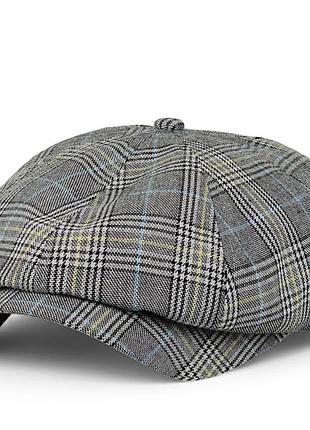 Хулиганка премиальная восьмиугольная кепка лето материал 100% натуральный лен