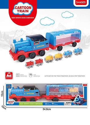 Детский поезд 412-1 (36/2) с тремя вагончиками, инерционный механизм