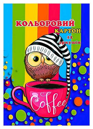 Гр 00004 набор ярких листов в упаковке (а4, 12 оттенков) 12 л.