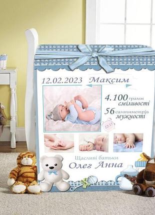 Плед 3d со своими пожеланиями с метрикой стильная коллекция для маленького чемпиона на 4 фото 20222388_c 11581 80х100 см