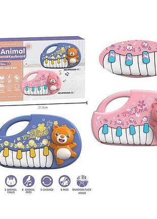 Детский клавишный инструмент mtk 036 a-2 (144/2) на батарейках, двухцветный, разнообразные режимы и звуковые
