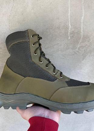 Тактические берцы лето 3d сетка с замком и ступинатором цвет олива 40