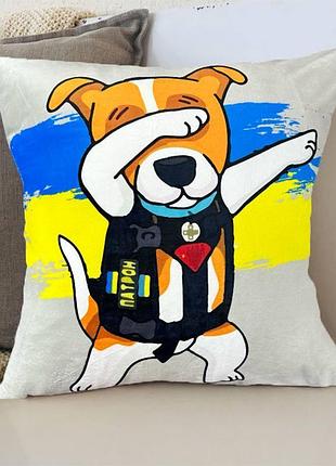 Подушка патриотическая 3d "пес патрон" 2534_d 11975 35х35 см