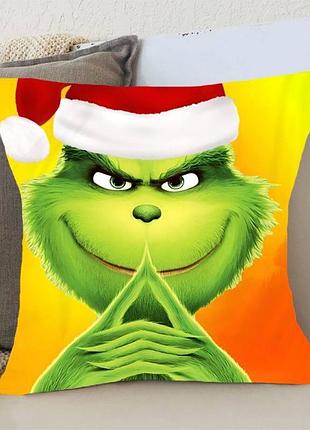 Подушка 3d новогодняя секретный гринч 3169_d 15354 35х35 см