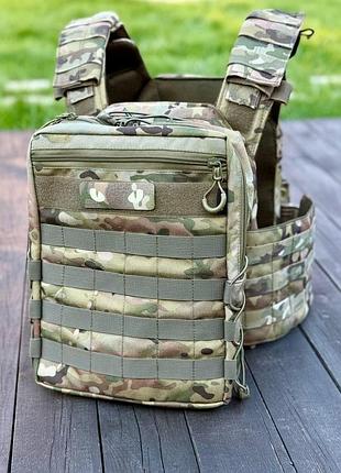 Тактический рюкзак 8 л под гидратор 2 л + шеврон глаза мультикам олива