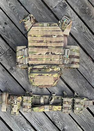 Комплект плитоноска быстрого сброса cordura 1000d +рпс и 8 подсумков мультикам