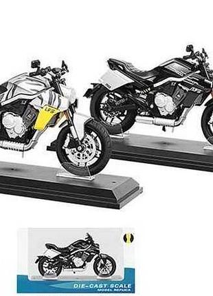 Мотоцикл bg 84-755 (48/2) «мото эксперт», 2 цвета, прочный корпус, масштаб 1:12, резиновые шины, световые