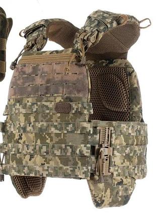 Плитоноска м7 pro боковые карманы s/m + 1 итог пиксель