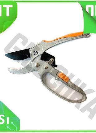 Ve секатор садовий lt з new version храповим механізмом для обрізання гілок та стебел металевий садови n6w_ver