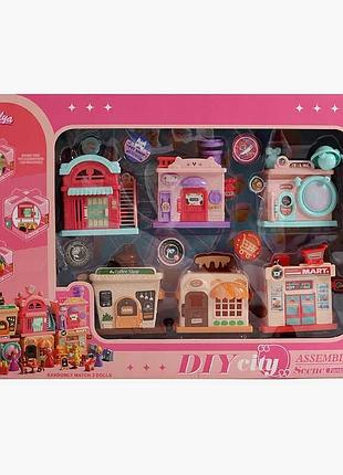 Конструктор маленьких будівель 131-40 (18) 6 одиниць, з’єднувані частини, аксесуари, рухливі деталі, фігурні елементи, упакований