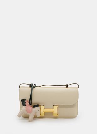 Hermès constance 26 bag in chalk white epsom leather with gold hardware 26х14