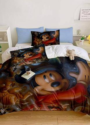 Постельное белье 3d полуторное из микросатина dream with mickey 31375 150х215 см 50х70 см