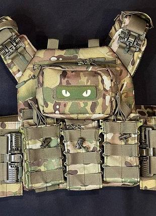 Плитоноска швидкого скидання з боковими карманами + 4 підсумків