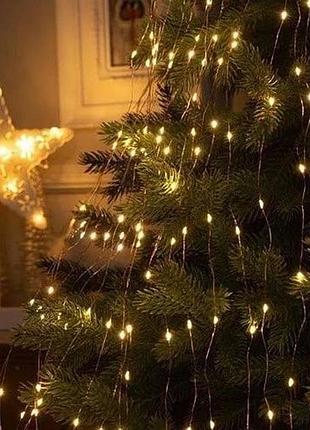 Гирлянда светодиодная usb хвост y25-32 19581 2 м 400 led теплый желтый