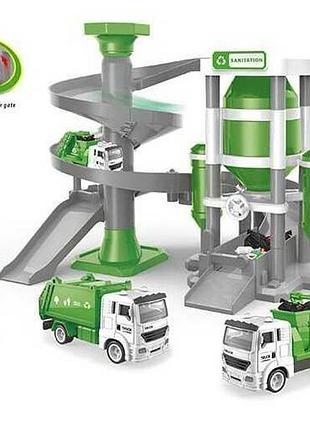 Автотрек см 559-88 (18/2) комунальні служби із світловими та звуковими ефектами, 2 машинки в коробці