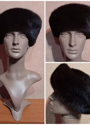 Элегантная норковая шапка с асимметричным кроем,  widen (швейцария).