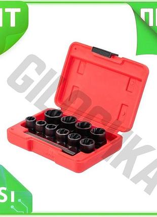 Ve набір екстракторів для болтів new version і гайок intertool 10шт подовжені для ремонту кріплення та n6w_ver