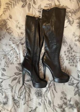 Роскошные стиль ysl кожаные сапоги