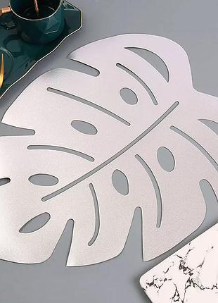 Салфетка сервировочная листок 7860 серебристый