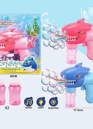 Игрушечный пузырьковый автомат 609-28 (72/2) двухцветный, с подвижной пастью и двумя бутылочками раствора