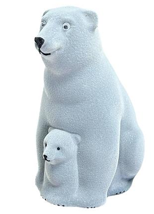 Фигура новогодняя медведь 19428 25 см серая