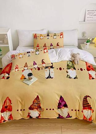 Постільна білизна 3d полуторна з мікросатину сни гномів 31360 150х215 см 70х70 см
