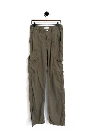 Штани базові карго хакі zara