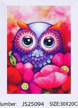 Набор для создания блестящей совы js 25094 (50) tk group, 20х30 см, в коробке