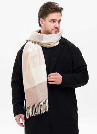 Мужской шарф у клетка without terner beige