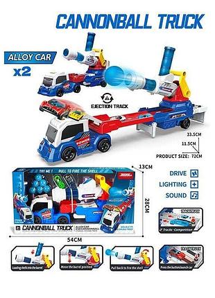 Трейлер jp 588-33 b (12) с музыкой, световыми эффектами, треком, 2 машинками из комбинированных материалов, 2