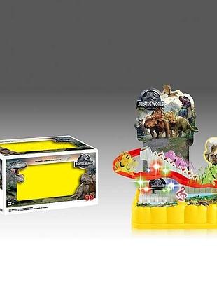 Детский автотрек 0912-2 (96/2) с подъемником на батарейках, световыми эффектами и тремя тематическими